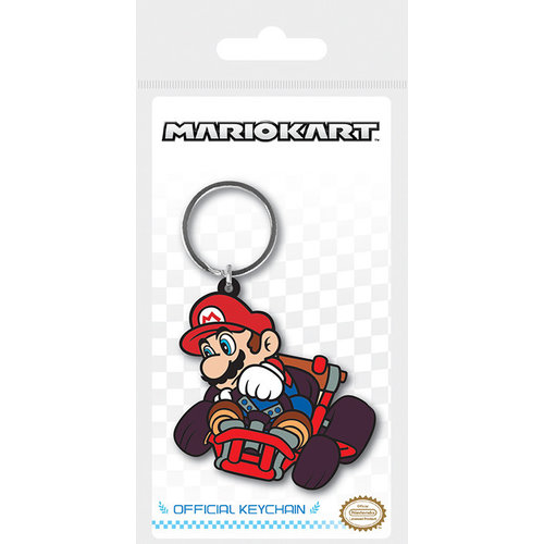 Pyramid Mario Kart Mario Drift Rubber Keychain