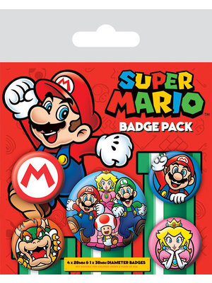 Super Mario 5 Badge Pack Buttons