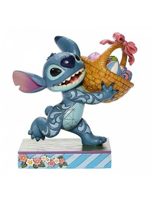 Disney Traditions Disney Traditions Bizarre Bunny Stitch Running off with Easter Basket Figurine