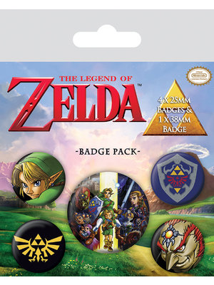 Pyramid Legend of Zelda 5 Badge Pack Buttons