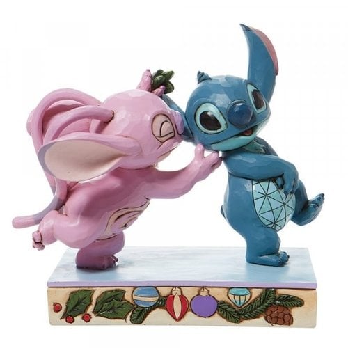 Disney Traditions Disney Traditions Mistletoe Kiss Stitch and Angel with Mistletoe Figurine