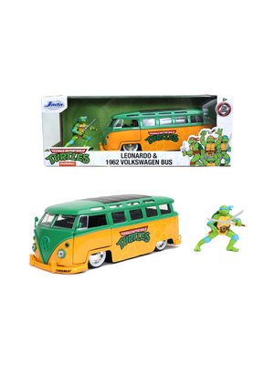 Jada Toys TMNT Leonardo & 1962 Volkswagen Bus DieCast Model 1:24