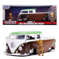 Marvel GotG Groot + 1963 Volkswagen Bus PickUp Figure 1:24 DieCast Model