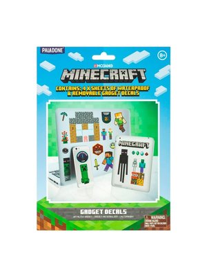 Paladone Minecraft Gadget Decals 4 Sheets Waterproof & Removable Stickers