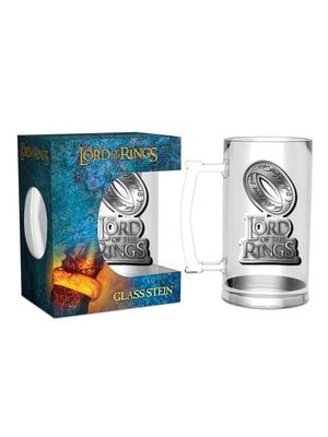 GB Eye Lord of the Rings The One Ring Glass Stein 500ml Metal Badge