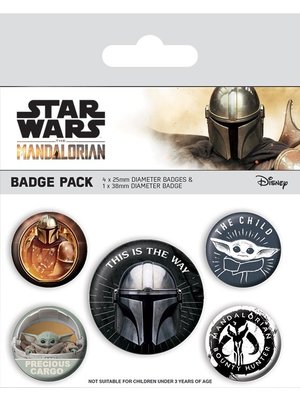 Pyramid Star Wars The Mandalorian This is the Way 5 Pack Badges Buttons