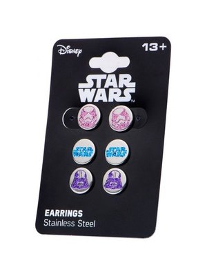 Disney Star Wars Set of 3 Stud Earrings