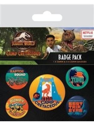 Pyramid Jurassic World Camp Cretaceaus 5 Badge Pack Buttons