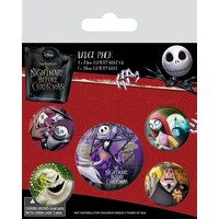 Nightmare Before Christmas 5 Badge Pack Buttons
