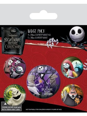 Pyramid Nightmare Before Christmas 5 Badge Pack Buttons