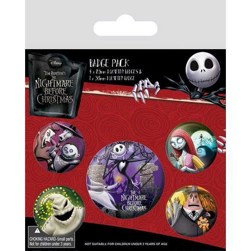 Pyramid Nightmare Before Christmas 5 Badge Pack Buttons