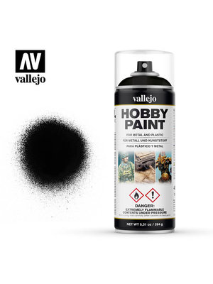 Vallejo Gundam Acc Aerosol Primer 400ml Matte Black Acrylic