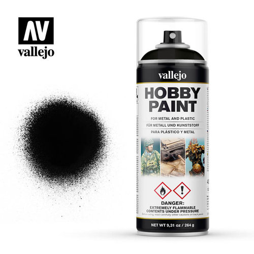 Vallejo Gundam Acc Aerosol Primer 400ml Matte Black Acrylic