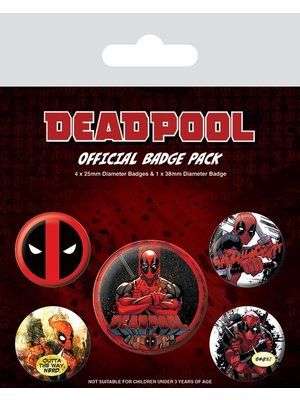Pyramid Marvel Deadpool 5 Badge Pack Buttons