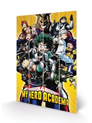 Pyramid My Hero Academia Heroes Wood Print 40x59cm