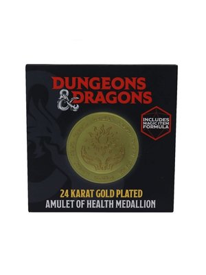 Fanattik Dungeons & Dragons Amulet of Health Medallion 24 Karat Gold Plated