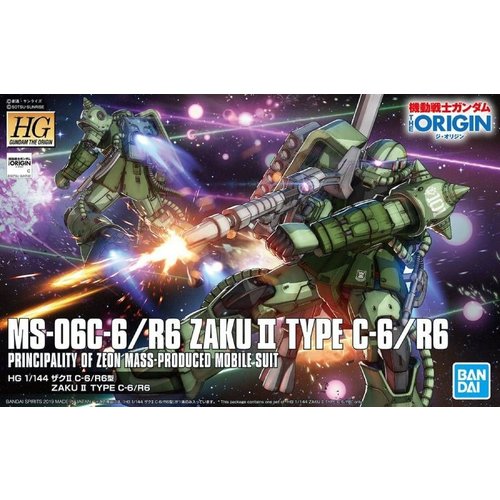Bandai Gundam Origin HG MS-06c-6/R6 Zaku II Type C-6/R6 Model Kit