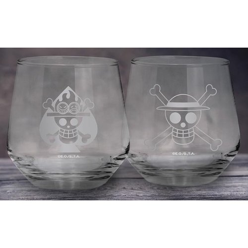 One Piece Luffy And Ace Glass Set 30cl One Piece Luffy And Ace Glass Set 30cl