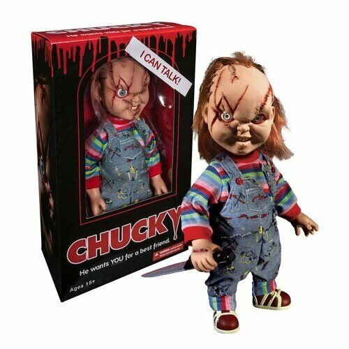 Mezco Toys Bride of Chucky Mega Scale Talking Scarred Chucky 15inch Action Figure