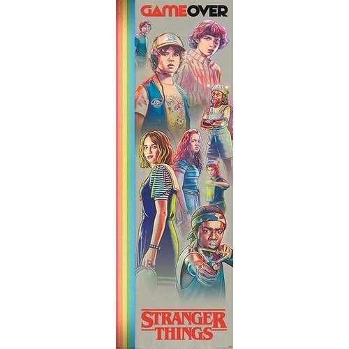 Hole in the Wall Stranger Things Game Over Doorposter 53x158 Hole in the Wall Stranger Things Game Over Doorposter 53x158
