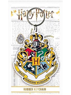 Pyramid Harry Potter Hogwarts Crest Rubber Keychain