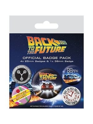 Pyramid Back To The Future Pack 5 Badges Delorean