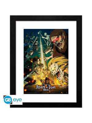 Abystyle Attack On Titan Season 4 Key Art Framed Collector Print 30x40cm