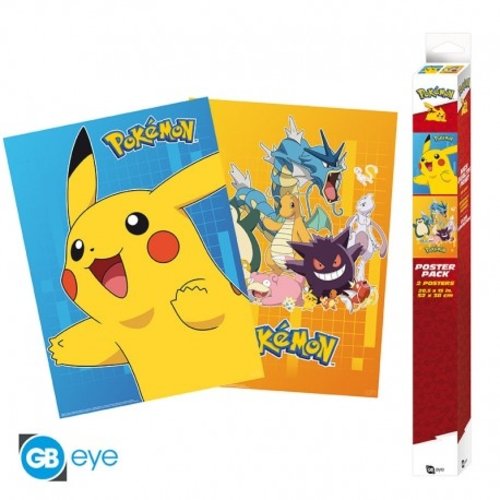 Pyramid Pokemon Colourfull Characters Set of 2 Chibi Posters 52x38cm