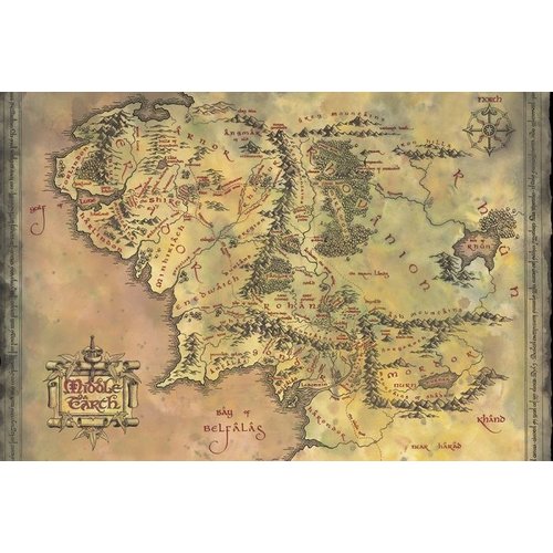 Pyramid The Lord of the Rings Middle Earth Map Maxi Poster 61x91.5