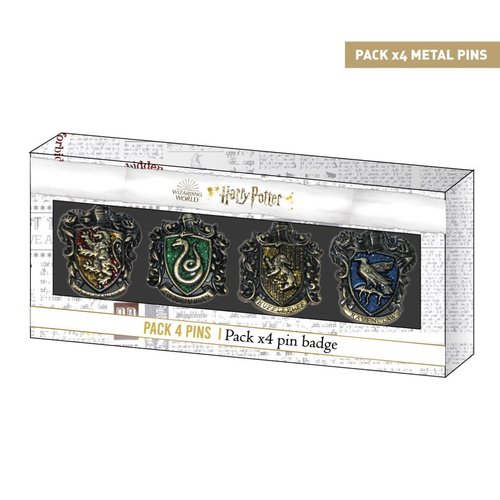 Cerda Harry Potter The Four Houses Pack Of Four Metal Pins