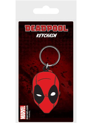 Pyramid Marvel Deadpool Face Rubber Keychain
