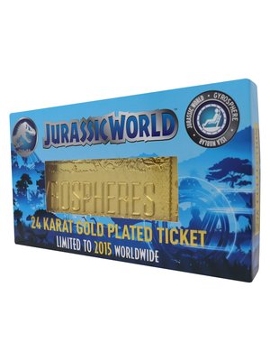 Fanattik JURASSIC WORLD Gyrosphere 24k Gold Plated Collector Ticket