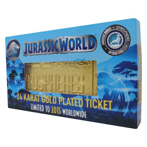 Fanattik JURASSIC WORLD Gyrosphere 24k Gold Plated Collector Ticket Fanattik JURASSIC WORLD Gyrosphere 24k Gold Plated Collector Ticket