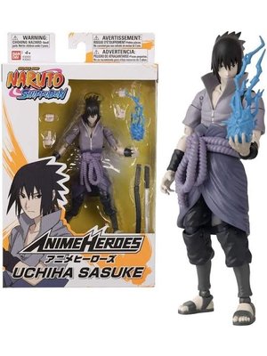Bandai Red Naruto Shippuden Uchiha Sasuke Anime Heroes Action Figure 17cm
