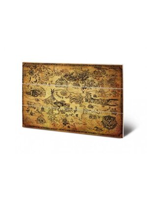 Pyramid Legend of Zelda Wood Print Map 20x29.5cm