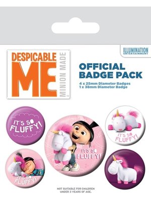 Pyramid Despicable Me Its So Fluffy 5 Badge Pack