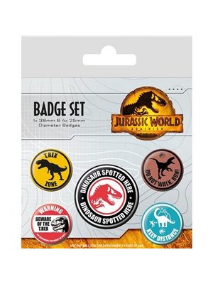 Pyramid Jurassic World 3 Warning Signs 5 Pack Badges