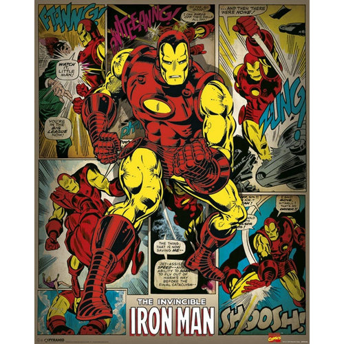 Dark Dragon Books Marvel Comics Iron Man Retro Mini Poster 40x50cm