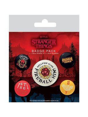 Pyramid Stranger Things S4 Hellfire Club 5 Badge Pack