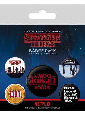 Pyramid Stranger Things Upside Down 5 Badge Pack