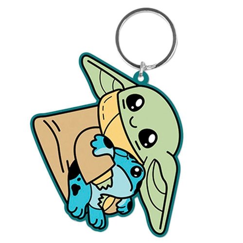 Pyramid The Mandalorian Grogu's Little Friend Rubber Keychain