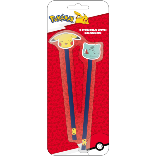 Pokemon Pokemon Pikachu & Bulbasaur 2 Pencils with Eraser