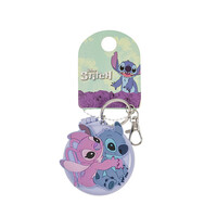 Disney Stitch & Angel Compact Mirror & Hairbrush Keychain