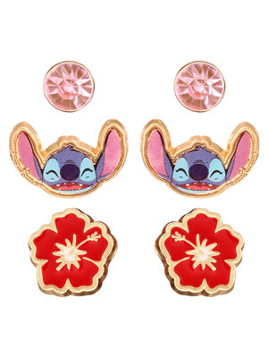 Peershardy Disney Stitch Set of 3 Pair Studs Earrings