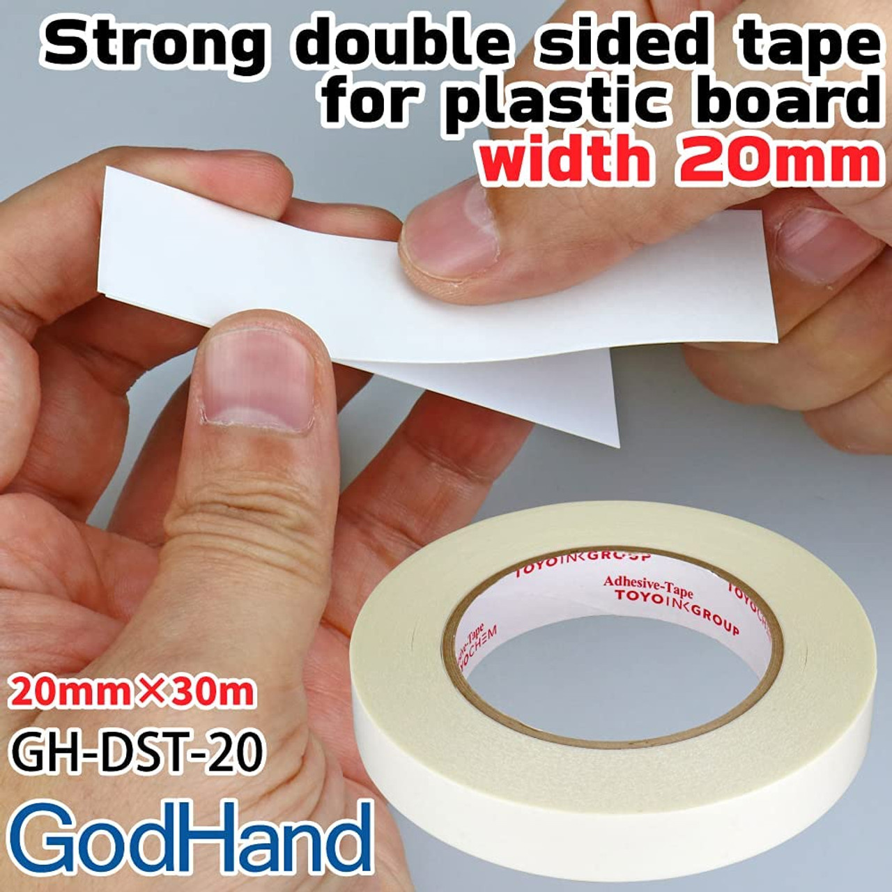 GodHand - Strong Double Sided Tape Width 20mm for Plastic Board