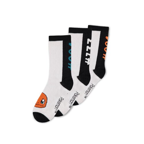 Difuzed Pokemon 3 Pair Sport Socks Eevee / Charmander / Gengar 35-38