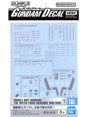 Bandai Gundam HG The Witch From Mercury Gundam Decal 133 Model Kit