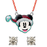 Disney Mickey Xmas Set Necklace + Pair of Stud Earrings