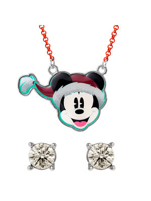 Disney Mickey Xmas Set Necklace + P