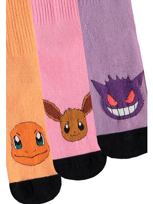 Difuzed Pokemon Trio Color 3 Pair Socks t35-38